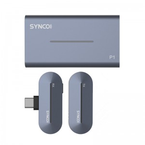 SYNCO P1T Wireless Lavalier Microphone System 2 4GHz Dual Channel Real Time Vocal Studio Condenser Type  C Interface Mic with Charging Case