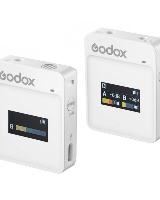 Godox MoveLink II M1 Wireless Lavalier Microphone System with Transmitters and Receiver for DSLR Cameras and Camcorders  White