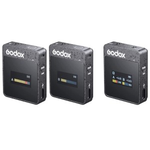 Godox MoveLink II M2 Wireless Lavalier Microphone System with 2 Transmitters and 1 Receiver for DSLR Cameras and Camcorders  Black