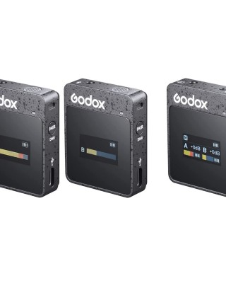 Godox MoveLink II M2 Wireless Lavalier Microphone System with 2 Transmitters and 1 Receiver for DSLR Cameras and Camcorders  Black